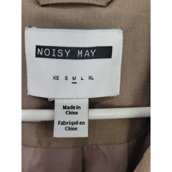 Noisy May Women's Blazer size Medium Light Grey Milla Lapel Collar Back Slit #16 - Picture 2 of 7